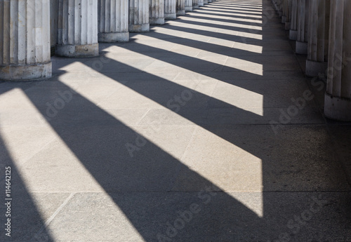 Columns with long shadows