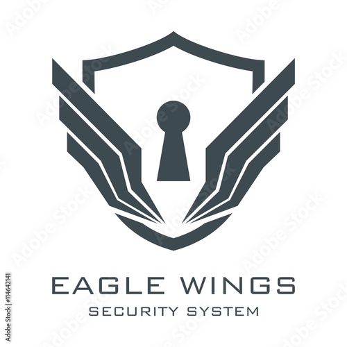 Eagle Logo, Security Logo, Eagle Wings Logo Security System, Eagle Wings Logo, Sheild Logo Vector, Key Hole