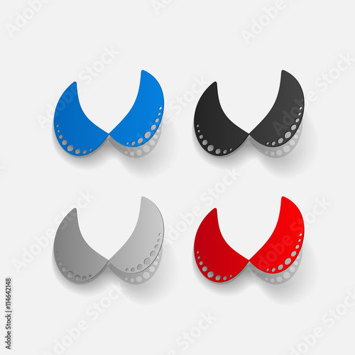 Realistic paper sticker: lace collar