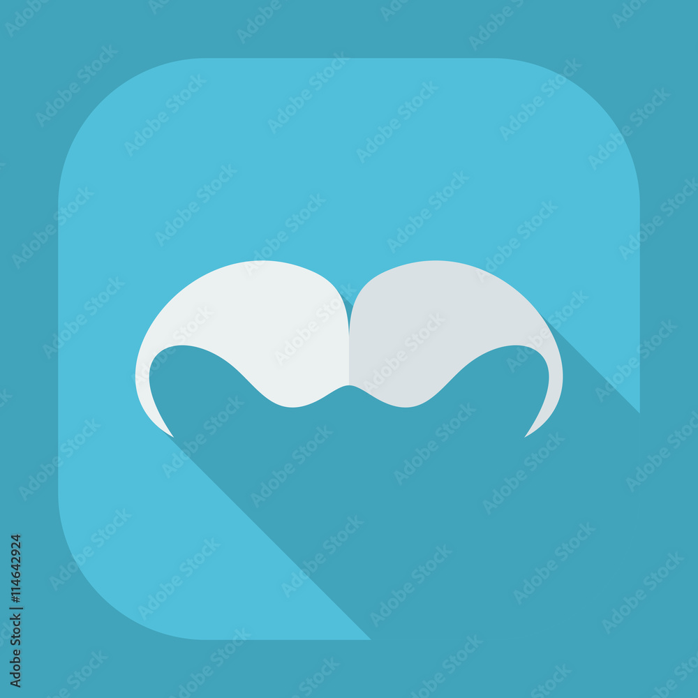 Flat modern design with shadow icons mustache Flat modern design with shadow icons mustache