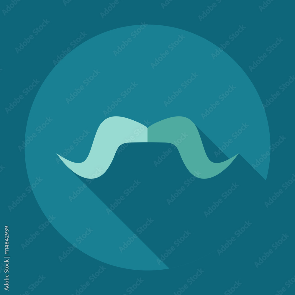 Flat modern design with shadow icons mustache Flat modern design with shadow icons mustache