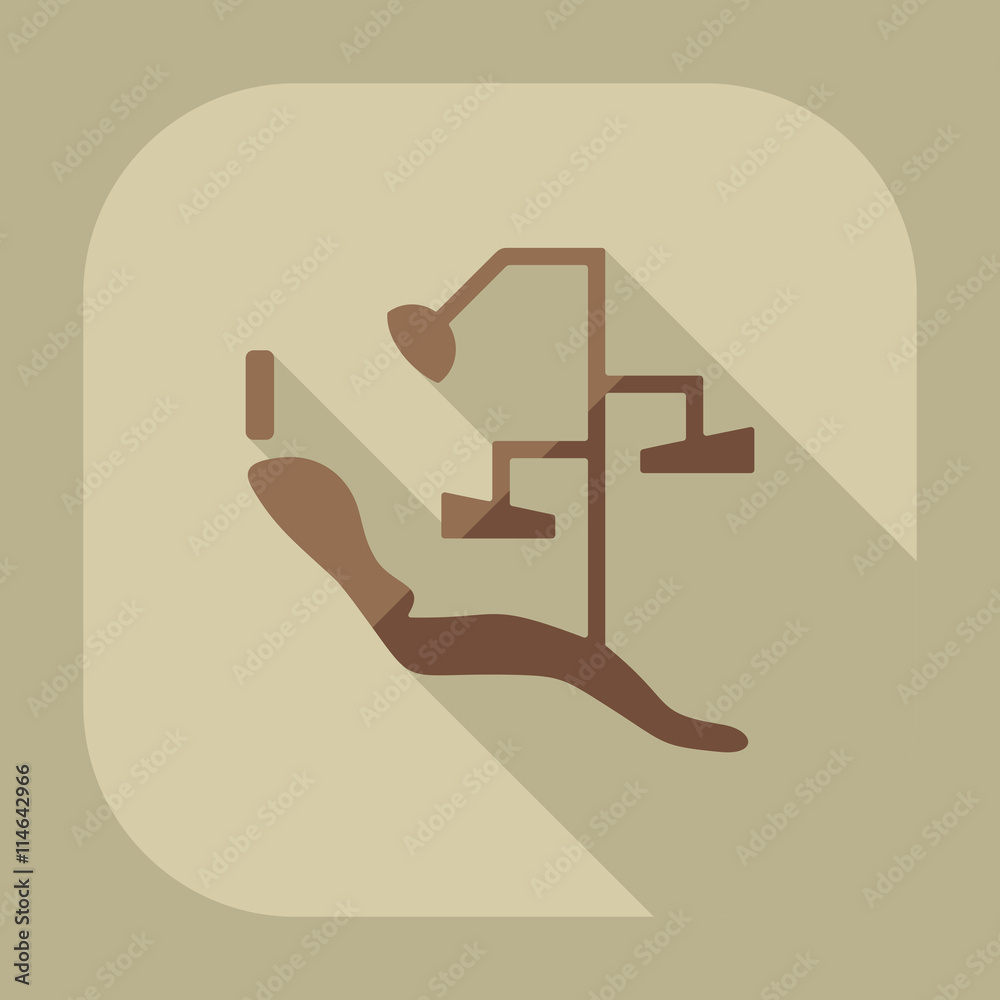 Flat modern design with shadow dentist chair Flat modern design with shadow dentist chair