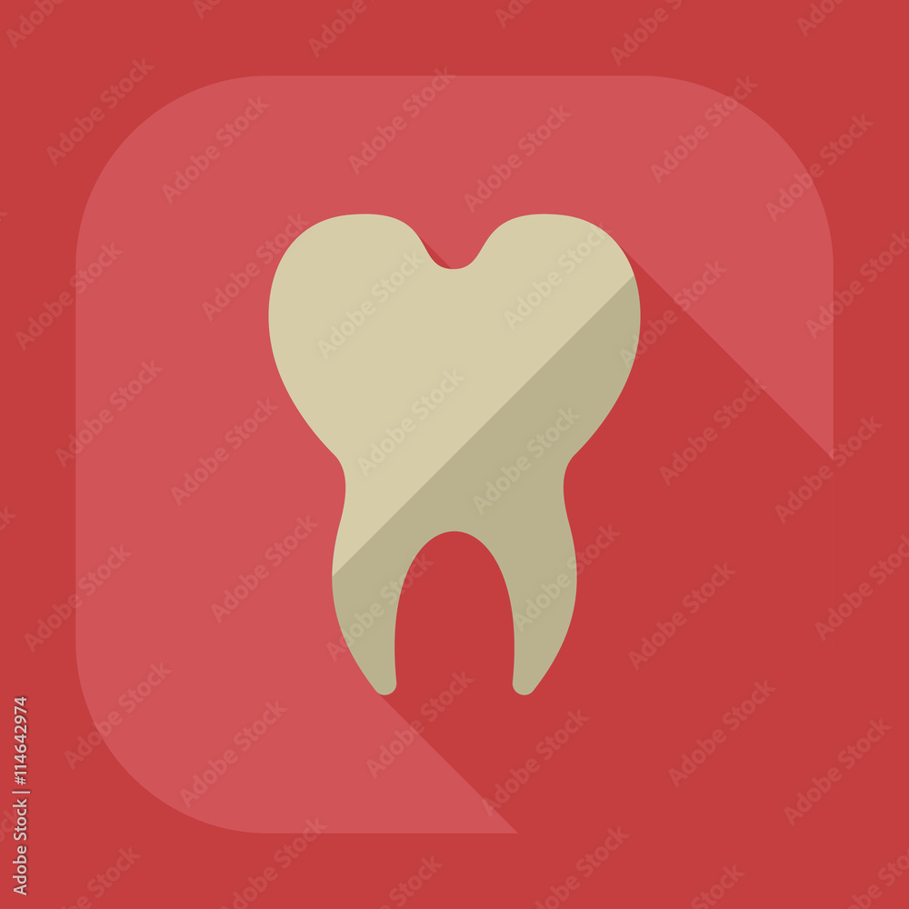 Flat modern design with shadow icons tooth Flat modern design with shadow icons tooth