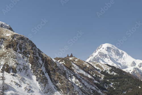 View of Mount Kazbek (5033m), Caucasus, Georgia.