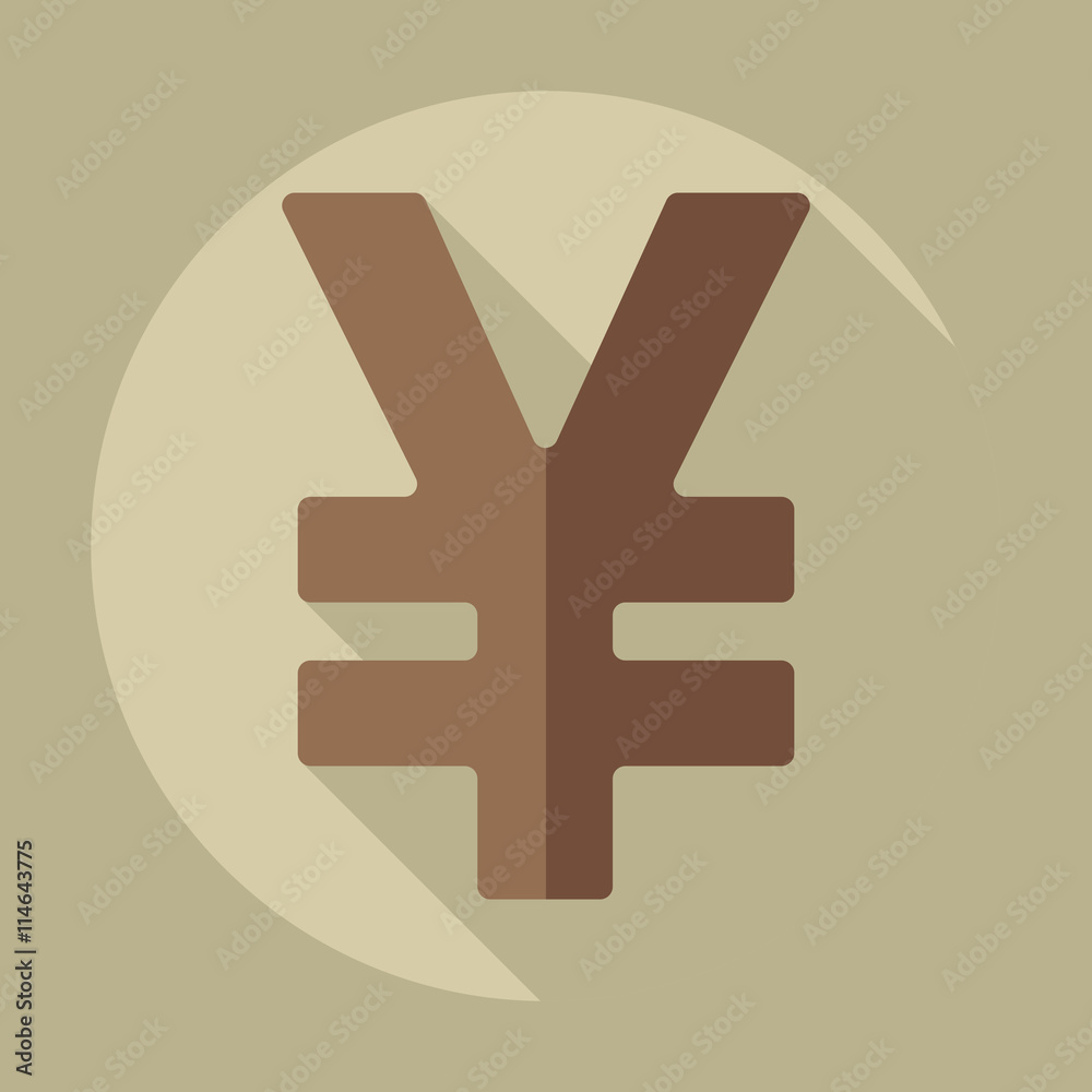 Obraz premium Flat modern design with shadow icons currency unit