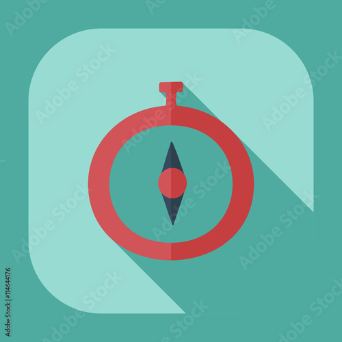 Flat modern design with shadow icons compass
