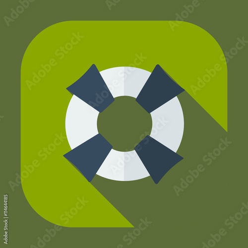 Flat modern design with shadow icons life preserver