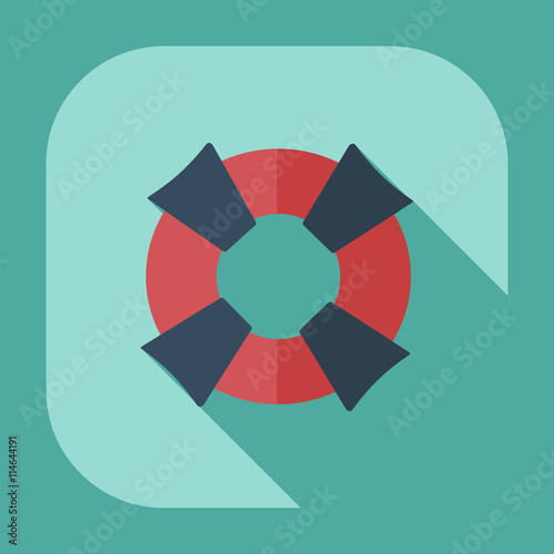 Flat modern design with shadow icons life preserver