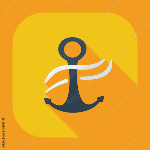Flat modern design with shadow icons anchor