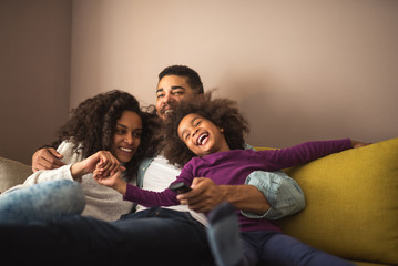 Happy family having fun