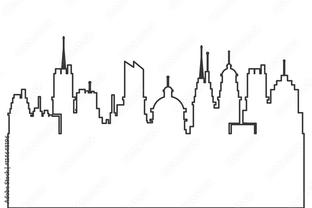 modern city skyline silhouette outline icon modern city skyline silhouette outline icon