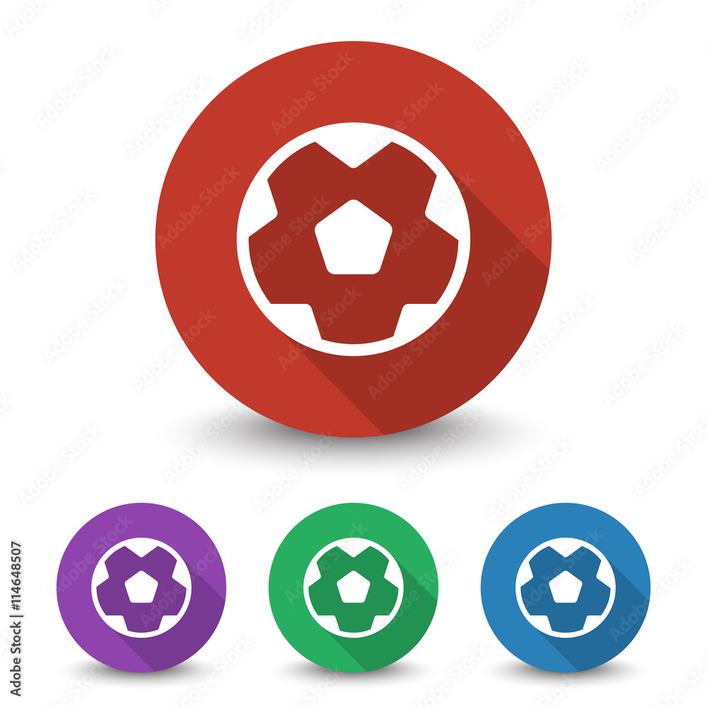 White Soccer Ball icon in different colors set White Soccer Ball icon in different colors set