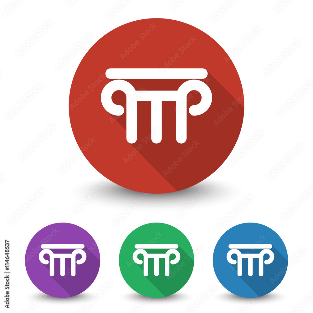 White Column icon in different colors set White Column icon in different colors set