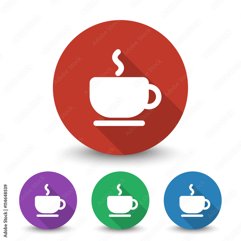White Coffee icon in different colors set White Coffee icon in different colors set