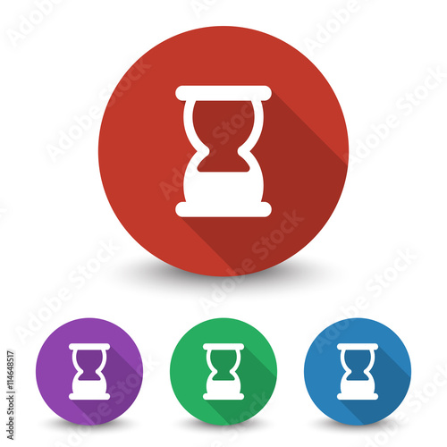 White Hourglass icon in different colors set