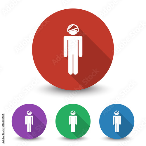 White Head icon in different colors set