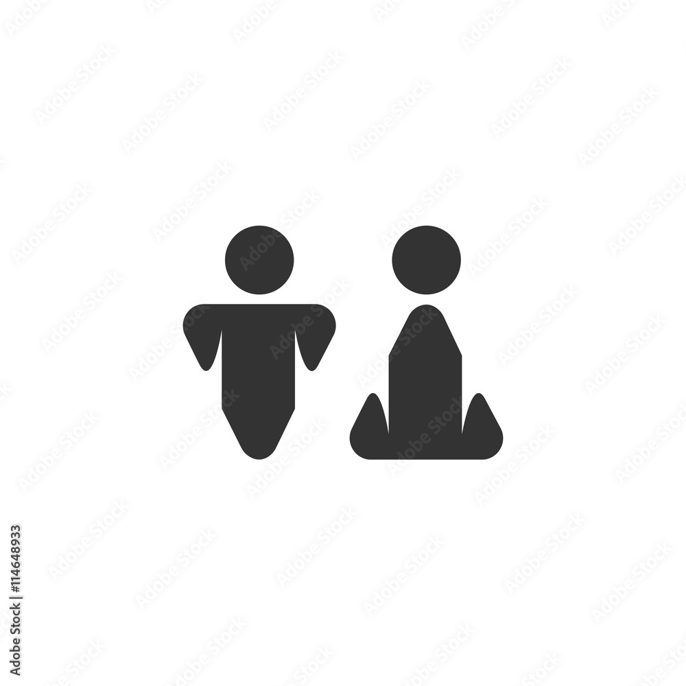 WC icon isolated on white background WC icon isolated on white background