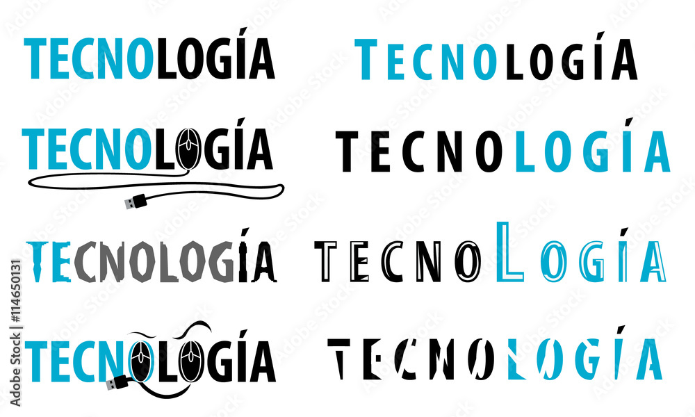 Differents logos with the Word tecnology. Differents logos with the Word tecnology.