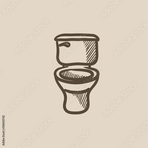 Lavatory bowl sketch icon.