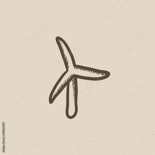 Windmill sketch icon.