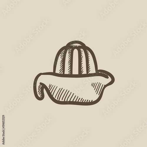 Lemon squeezer sketch icon.
