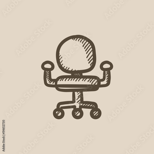 Office chair sketch icon.