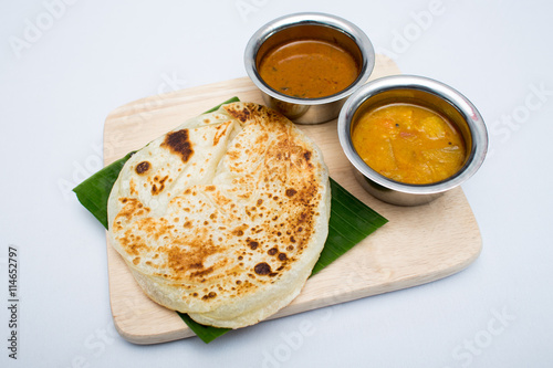 Indian tray meal with bread and sauce