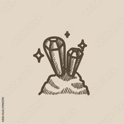 Gemstones sketch icon.
