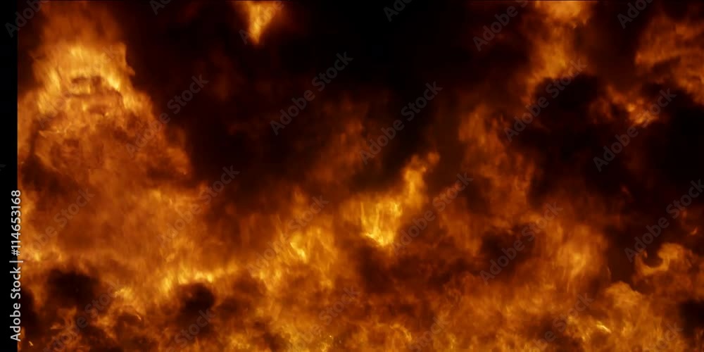 Frame-filling flames and oily black smoke Frame-filling flames and oily black smoke