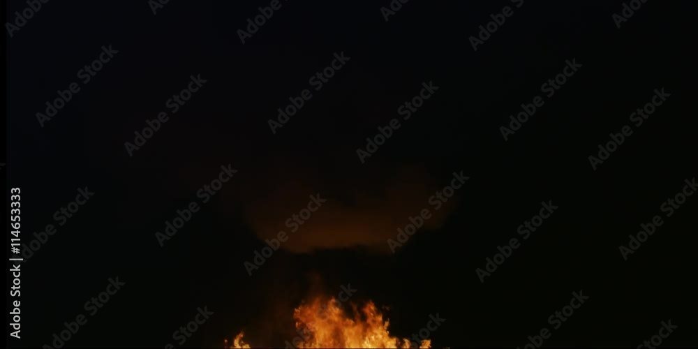 An explosion burst from the lower frame and vanishes, leaving a line of flame An explosion burst from the lower frame and vanishes, leaving a line of flame