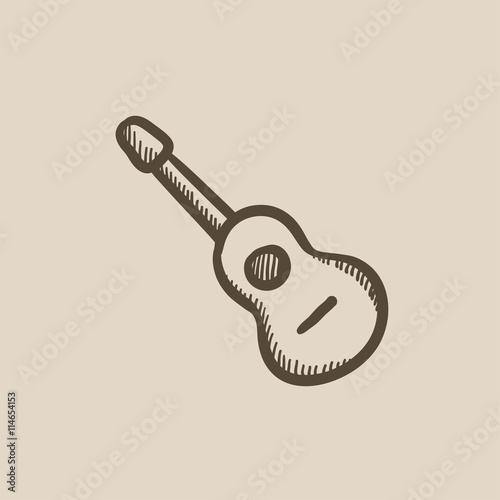 Acoustic guitar sketch icon.