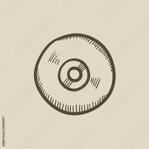 Reel tape deck player recorder sketch icon.