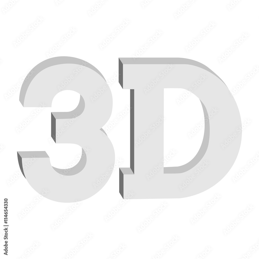 3D three-dimensional button sign icon. Vector. 3D three-dimensional button sign icon. Vector.
