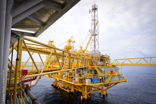 offshore oil rig platform on the sea