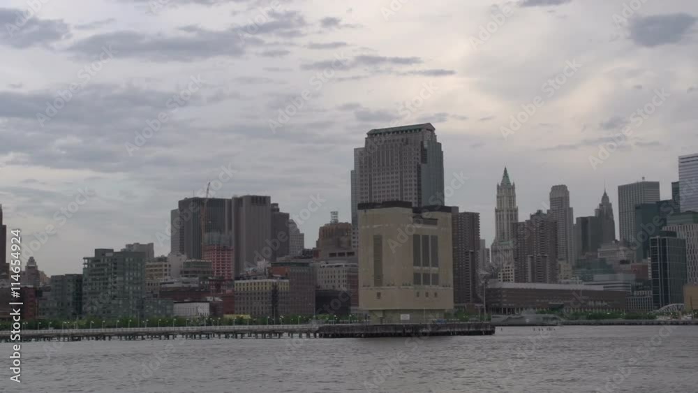 Manhattan skyline from the Hudson river , New York City, USA Manhattan skyline from the Hudson river , New York City, USA