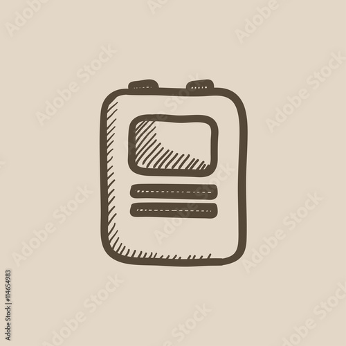 Heart defibrillator sketch icon.