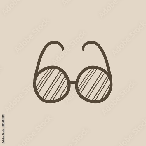 Eyeglasses sketch icon.