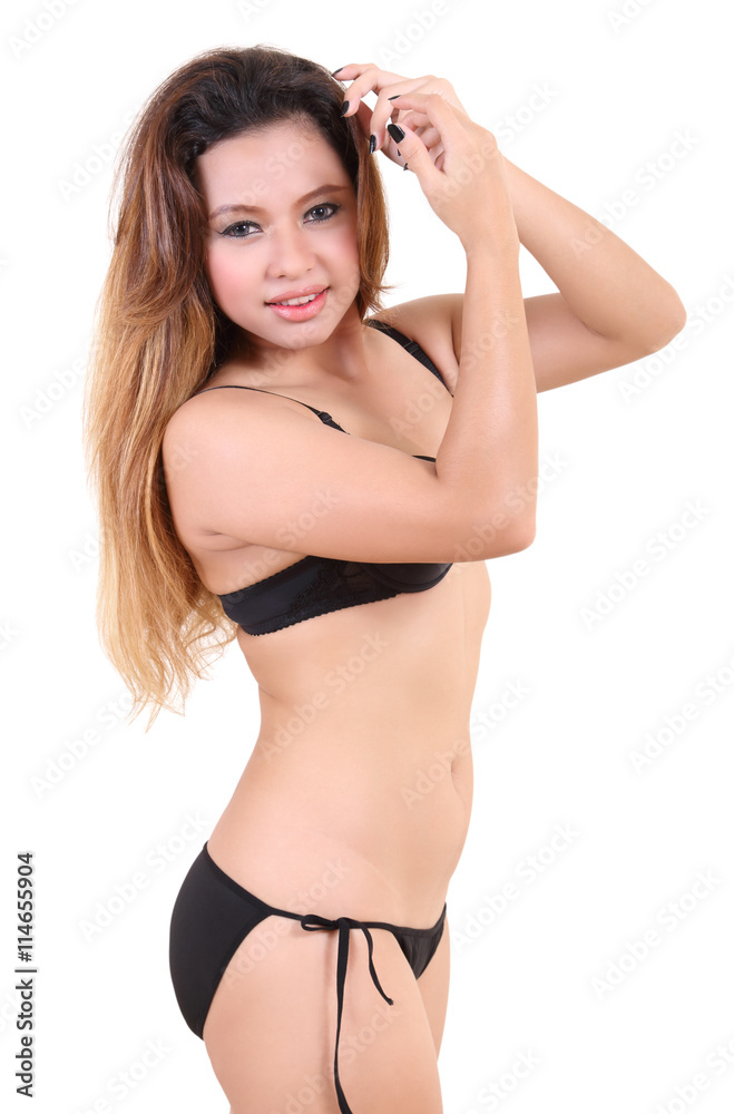 woman black bikini woman black bikini
