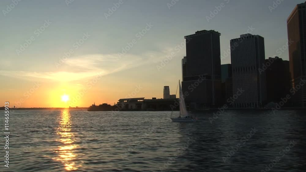 New York Skyline in 2010 Sunset New York Skyline in 2010 Sunset