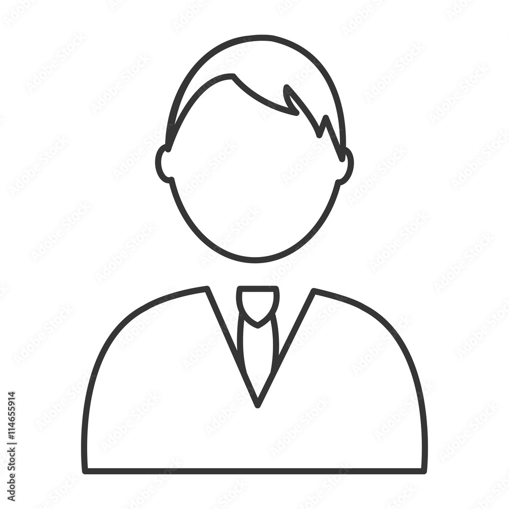 black and white avatar man wearing suit and tie front view over isolated background,vector illustration black and white avatar man wearing suit and tie front view over isolated background,vector illustration