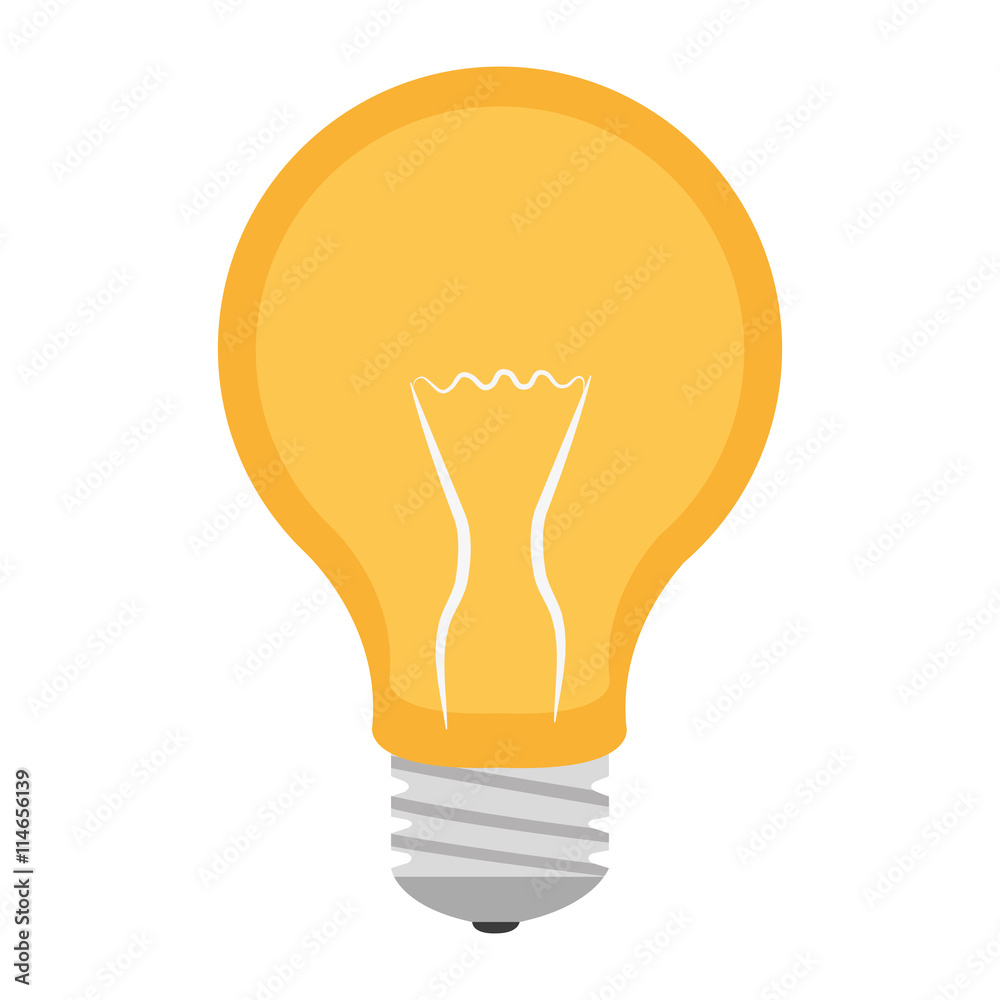 yellow and grey light bulb front view over isolated background, vector illustration yellow and grey light bulb front view over isolated background, vector illustration