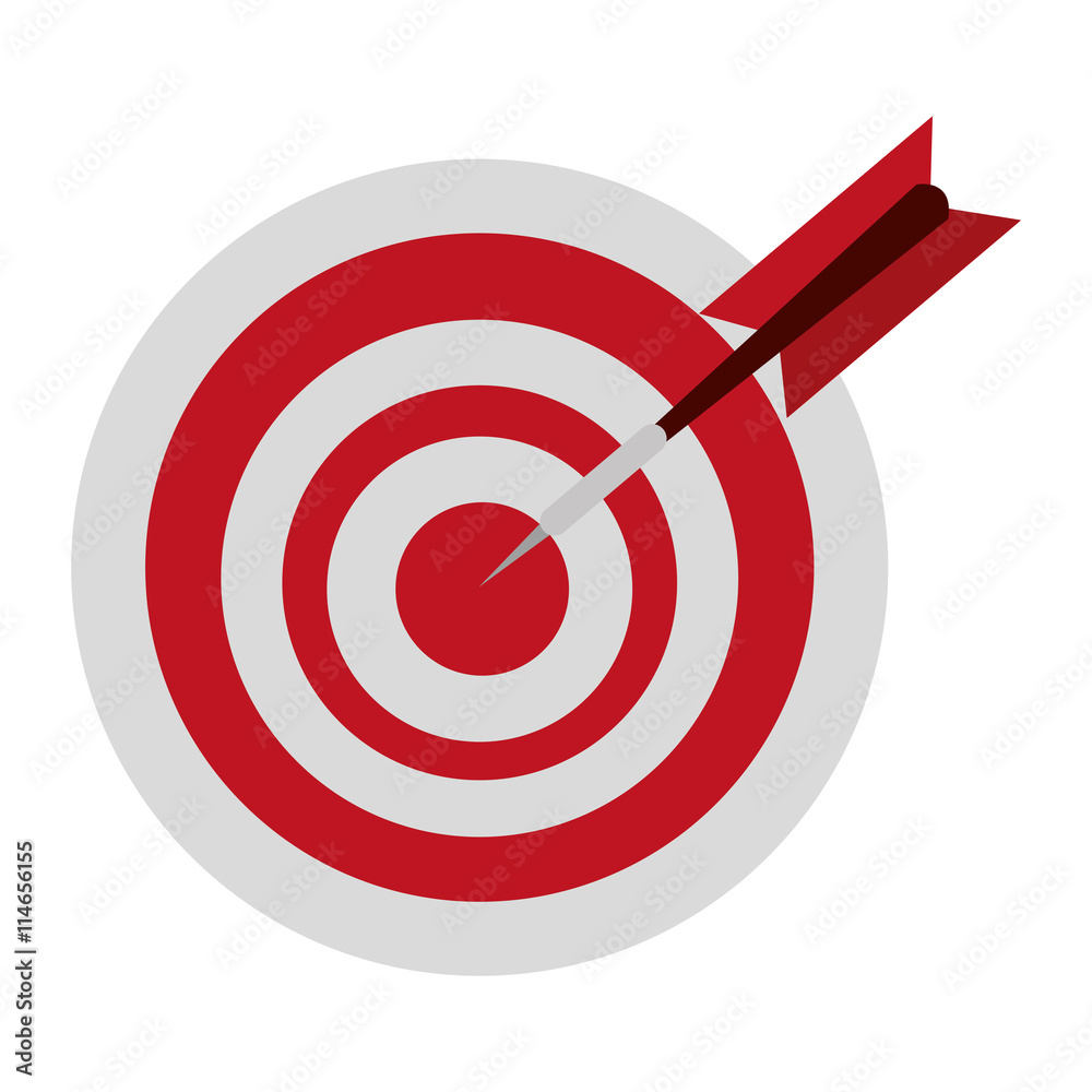 white and red dartboard with red dart over isolated background, vector illustration white and red dartboard with red dart over isolated background, vector illustration