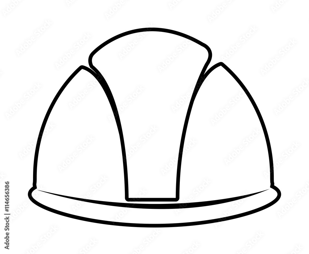 white construction helmet front view over isolated background, vector