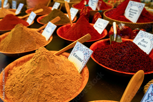 Multi-colored tasty spices. photo