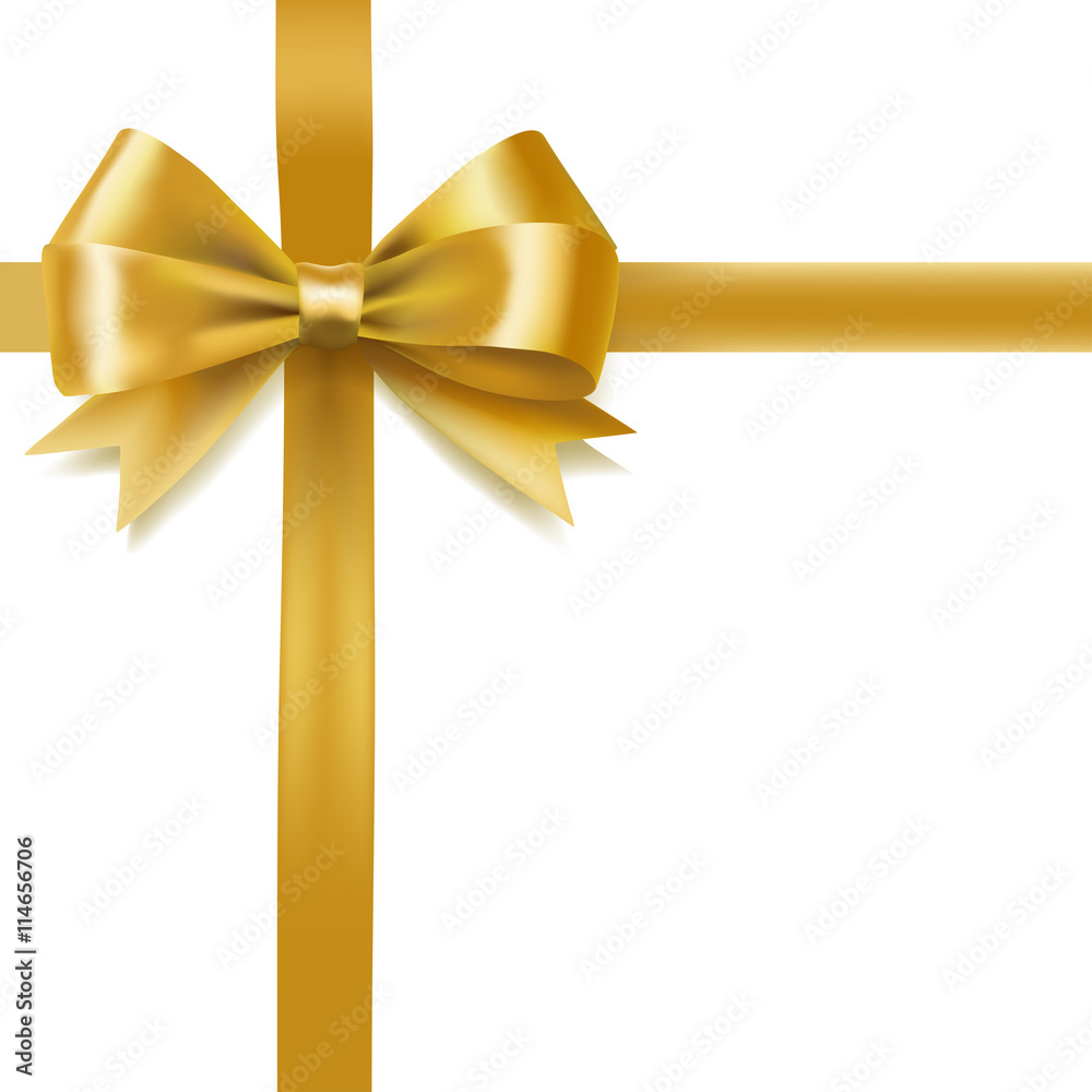 golden bow on white. decorative design element. vector golden bow on white. decorative design element. vector