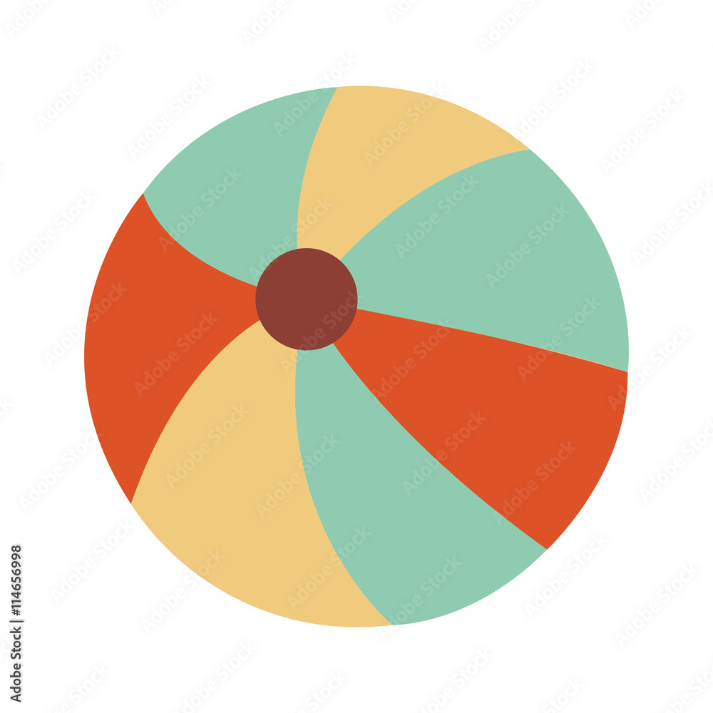 Obraz premium orange and blue beach ball over isolated bacjkground, summer concept, vector illustration 