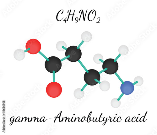 C4H9NO2 gamma-Aminobutyric acid molecule