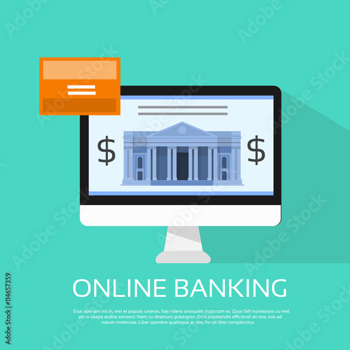 Online Banking Internet Electronic Payment Computer Monitor Money Credit Card Wallet