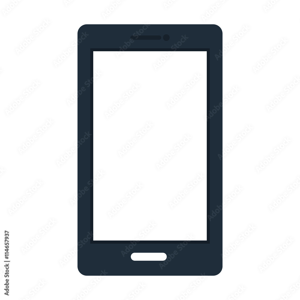 blue and white smartphone device front view over isolated background, vector illustration blue and white smartphone device front view over isolated background, vector illustration