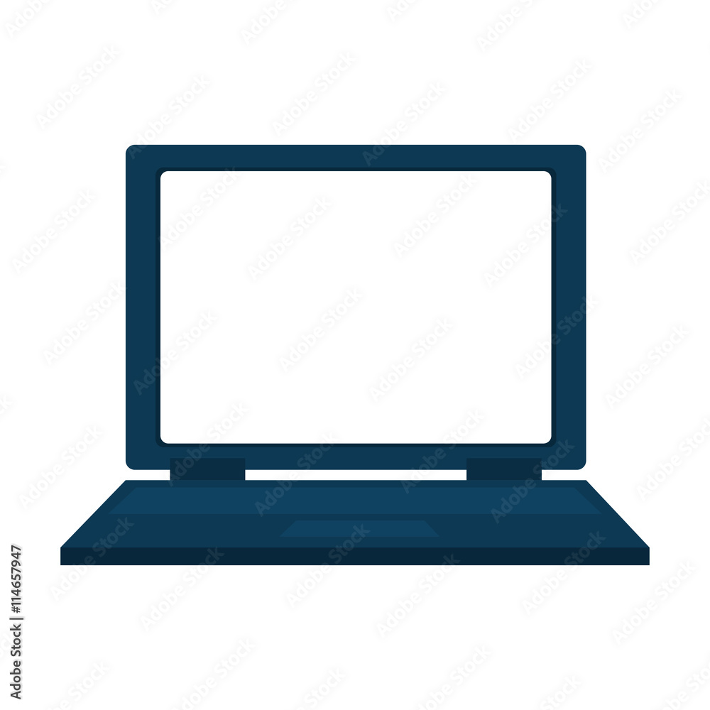 blue and white laptop device front view over isolated background, vector illustration blue and white laptop device front view over isolated background, vector illustration
